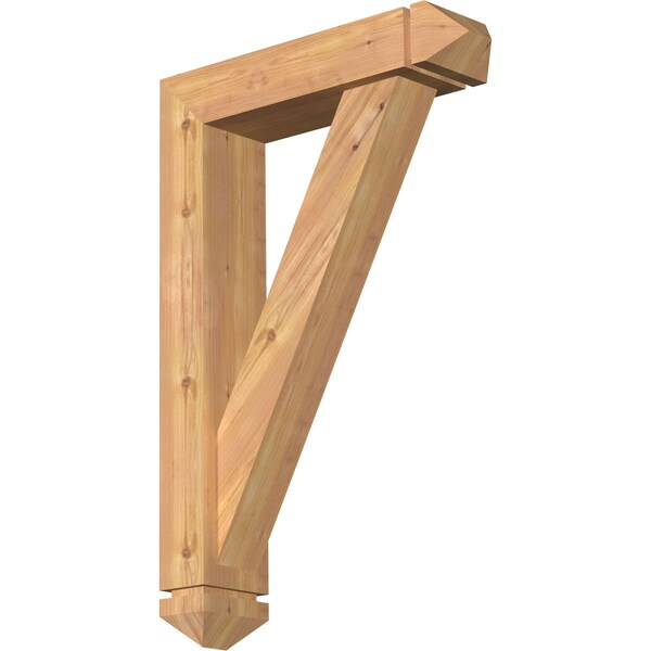 Ekena Millwork Traditional Arts and Crafts Smooth Bracket w/ Offset Brace, Western Red Cedar, 5 1/2"W x 22"D x 34"H BKT0604X22X34TRA03SWR - main